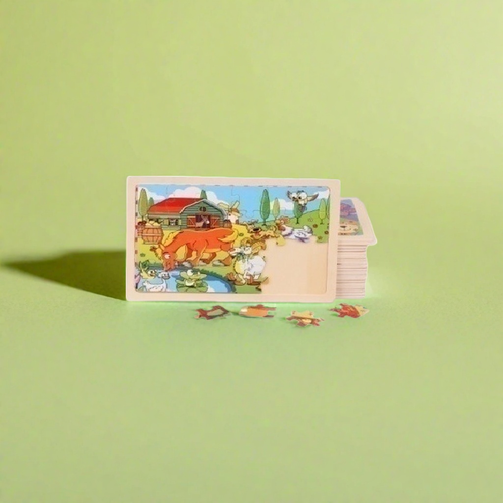 Farm animal pattern color jigsaw puzzle board educational children's early education toy Application Scenario