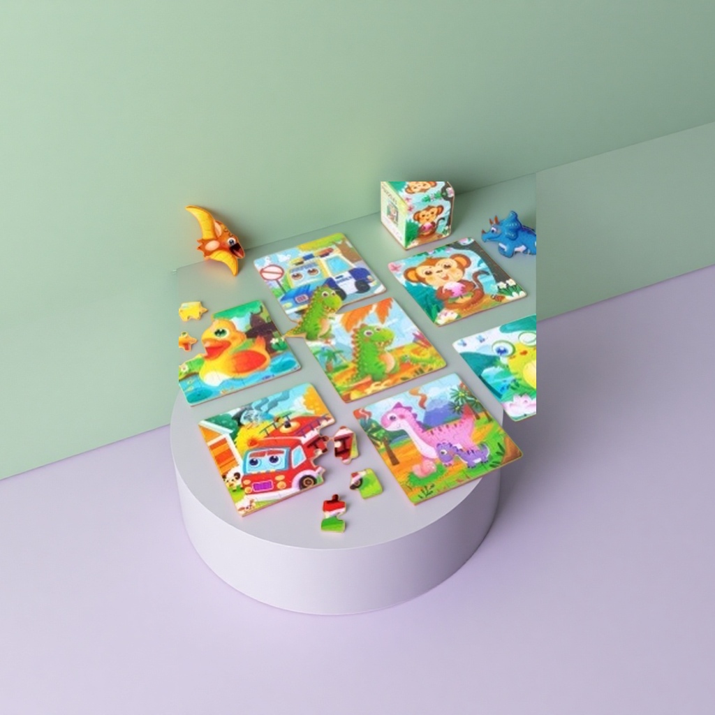 彩色拼图玩具大颗粒宝宝抓握训练婴幼儿手眼协调 Specification image
