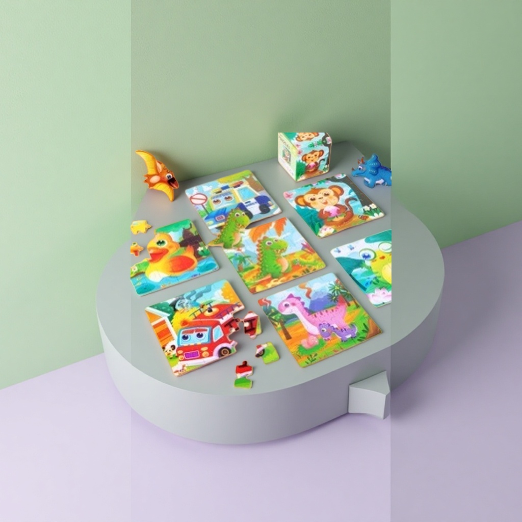 Colorful children's jigsaw puzzle toys with wooden rounded corners and 36 pieces for educational enlightenment Application Scenario