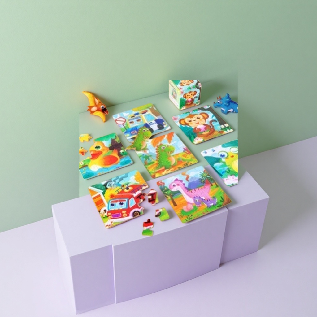 Colorful children's jigsaw puzzle toys with wooden rounded corners and 36 pieces for educational enlightenment details Picture