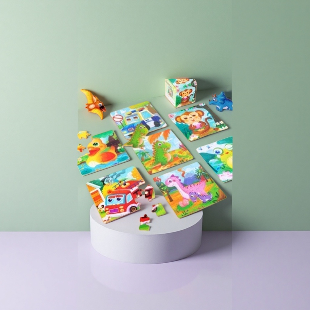Colorful children's jigsaw puzzle toys with wooden rounded corners and 36 pieces for educational enlightenment Specification image