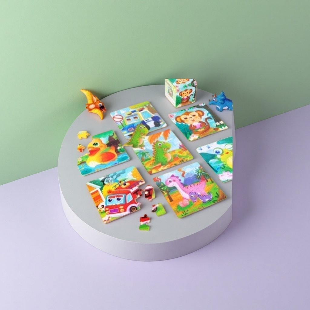 彩色拼图玩具 3-6岁宝宝动手动脑训练套装 圆角光滑安全 Specification image