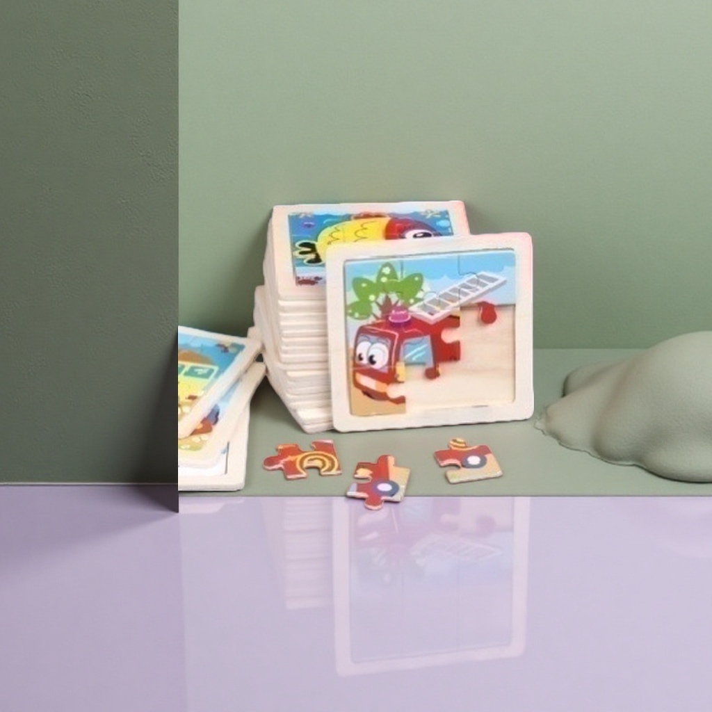 Colorful jigsaw puzzle toy family parent-child interactive game set, thick cardboard with rounded corners, safe and tear-resistant details Picture