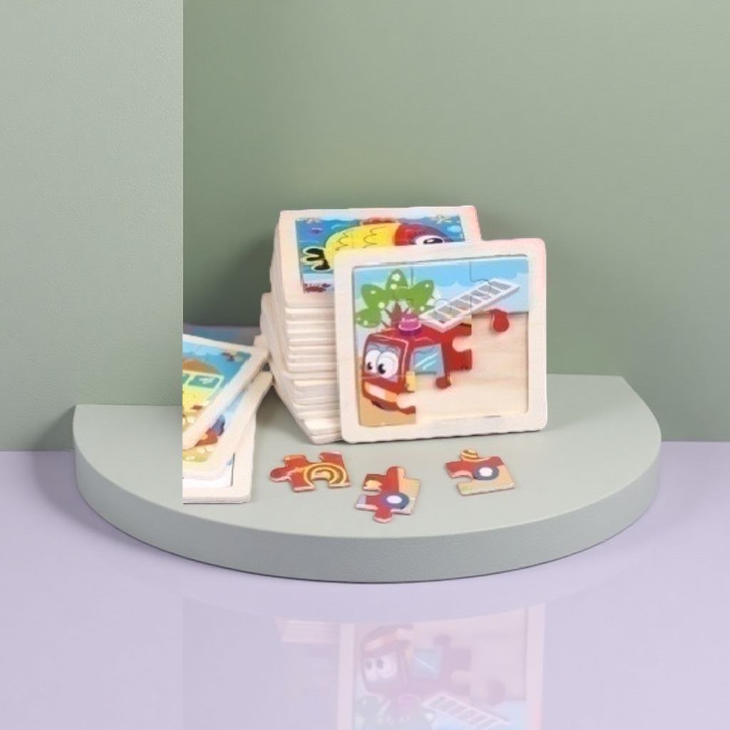 Colorful jigsaw puzzle toy family parent-child interactive game set, thick cardboard with rounded corners, safe and tear-resistant