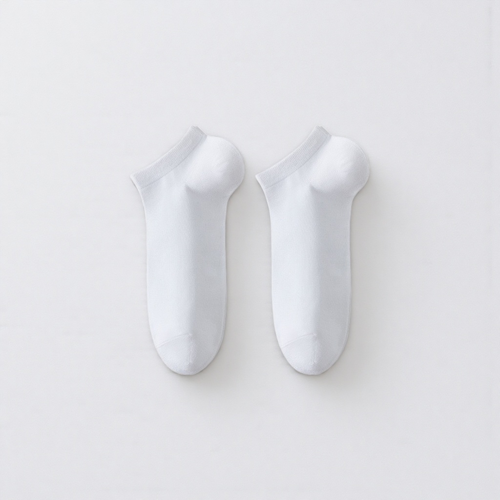 Pure cotton white short socks for both men and women, breathable and sweat-absorbing sports and casual wear Pure cotton white short socks for both men and women, breathable and sweat-absorbing sports and casual wear