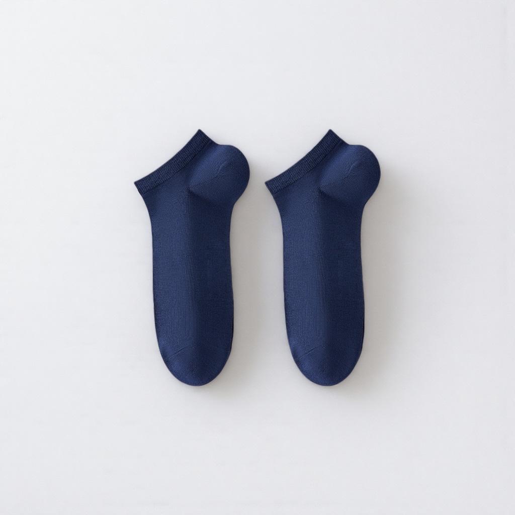 Deep blue pure cotton short socks for both men and women, sweat-absorbent, breathable, comfortable and versatile Deep blue pure cotton short socks for both men and women, sweat-absorbent, breathable, comfortable and versatile