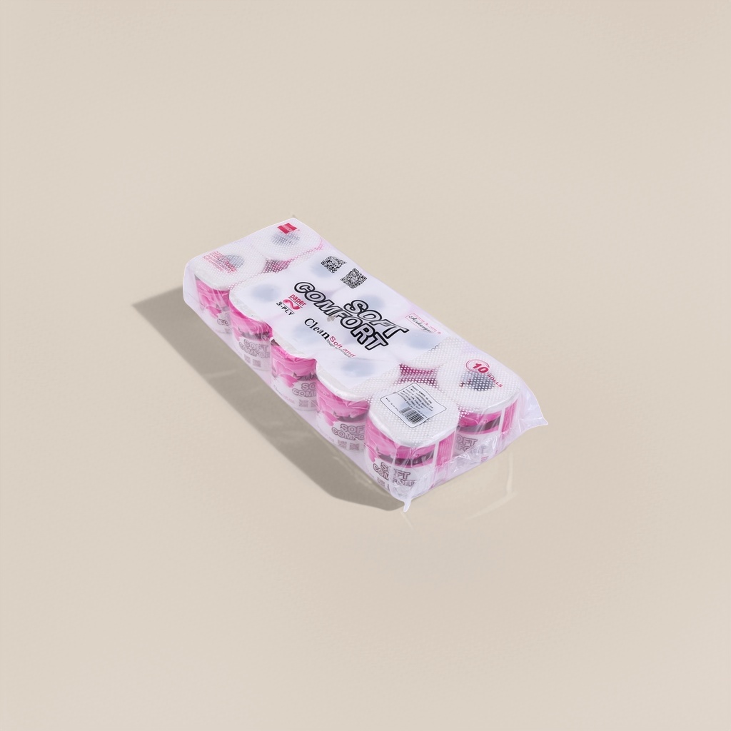 粉色包装卫生纸卷十连包 3层加厚柔软亲肤家用抽纸