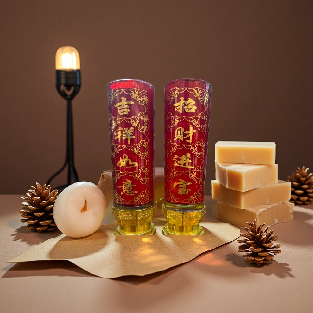 Red candle, pure cotton core, household festive decorative candle, 20 centimeters Specification image