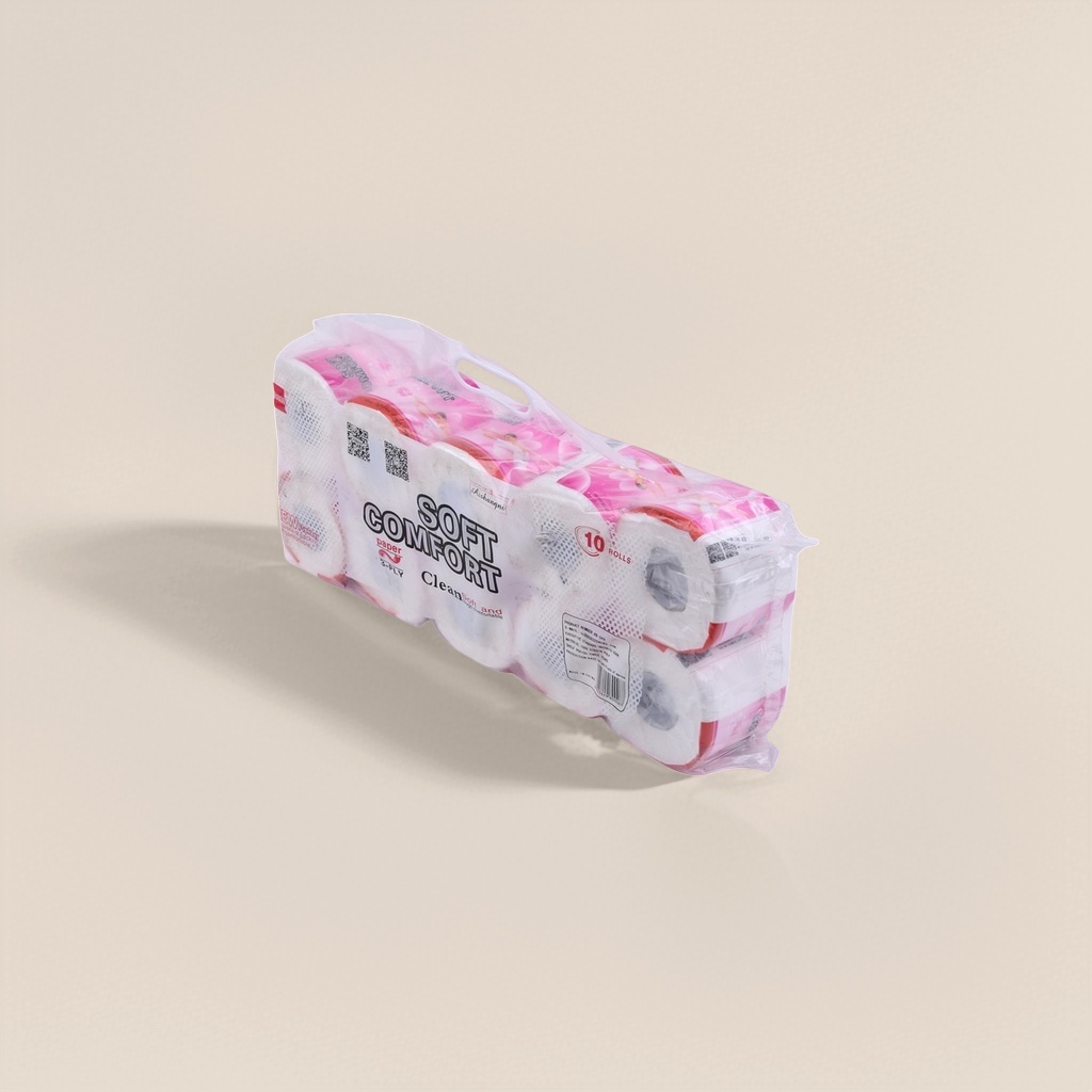 粉色包装卫生纸卷十卷装产品图