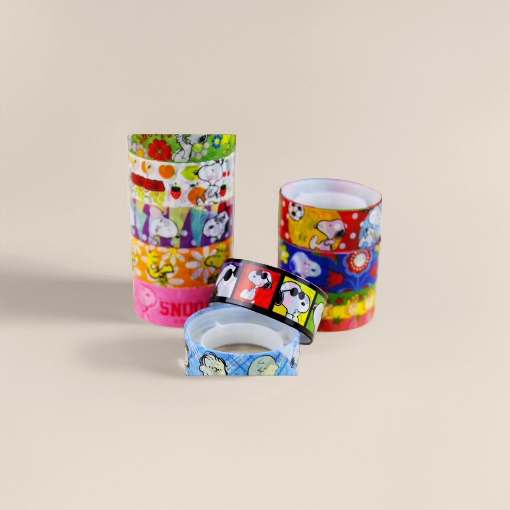Colorful Snoobi-patterned tape roll, 3cm wide and 10m long, for cartoon cute planner decoration details Picture