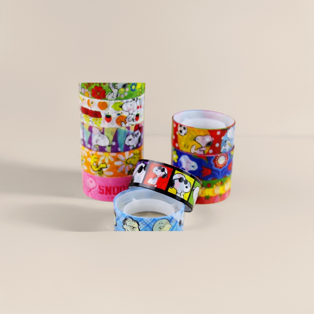 Colorful Snoobi-patterned tape roll, 3cm wide and 10m long, for cartoon cute planner decoration Application Scenario