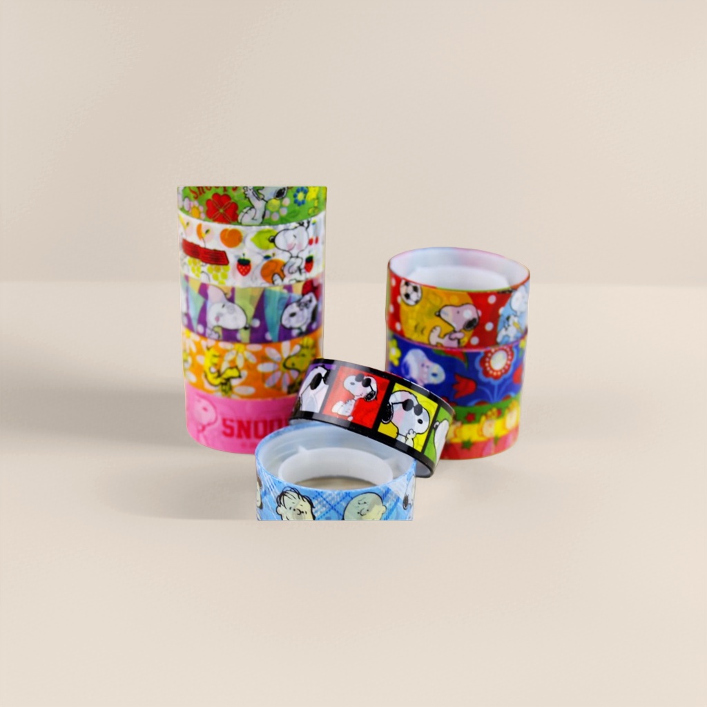 Colorful Snoobi-patterned tape roll, 3cm wide and 10m long, for cartoon cute planner decoration Specification image