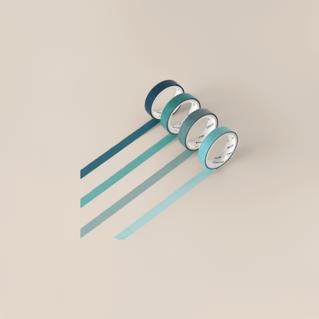 Greenish-blue gradient tape roll, graphic design tape, planner, decorative tape, 3cm wide and 10m long Application Scenario