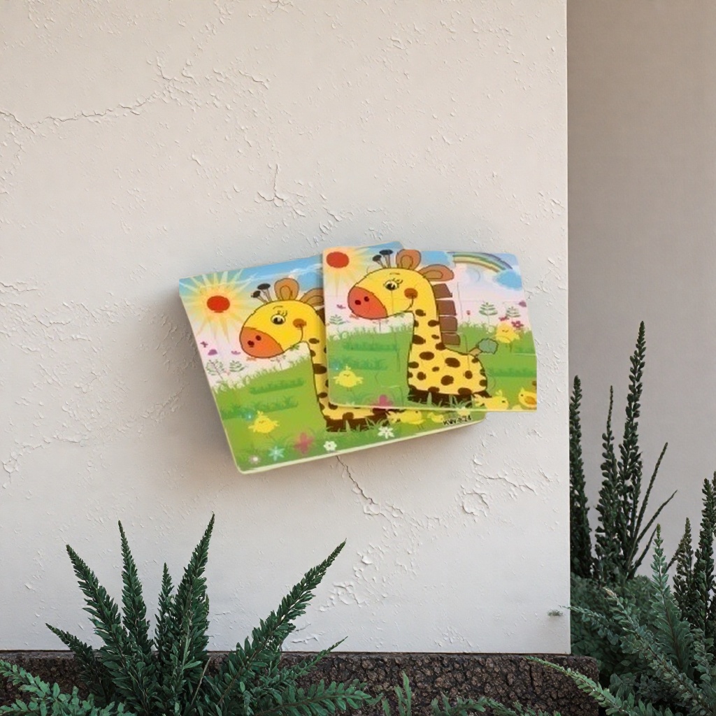 Children's educational puzzle book, colorful cartoon giraffe pattern thick cardboard, safe and non-toxic Specification image