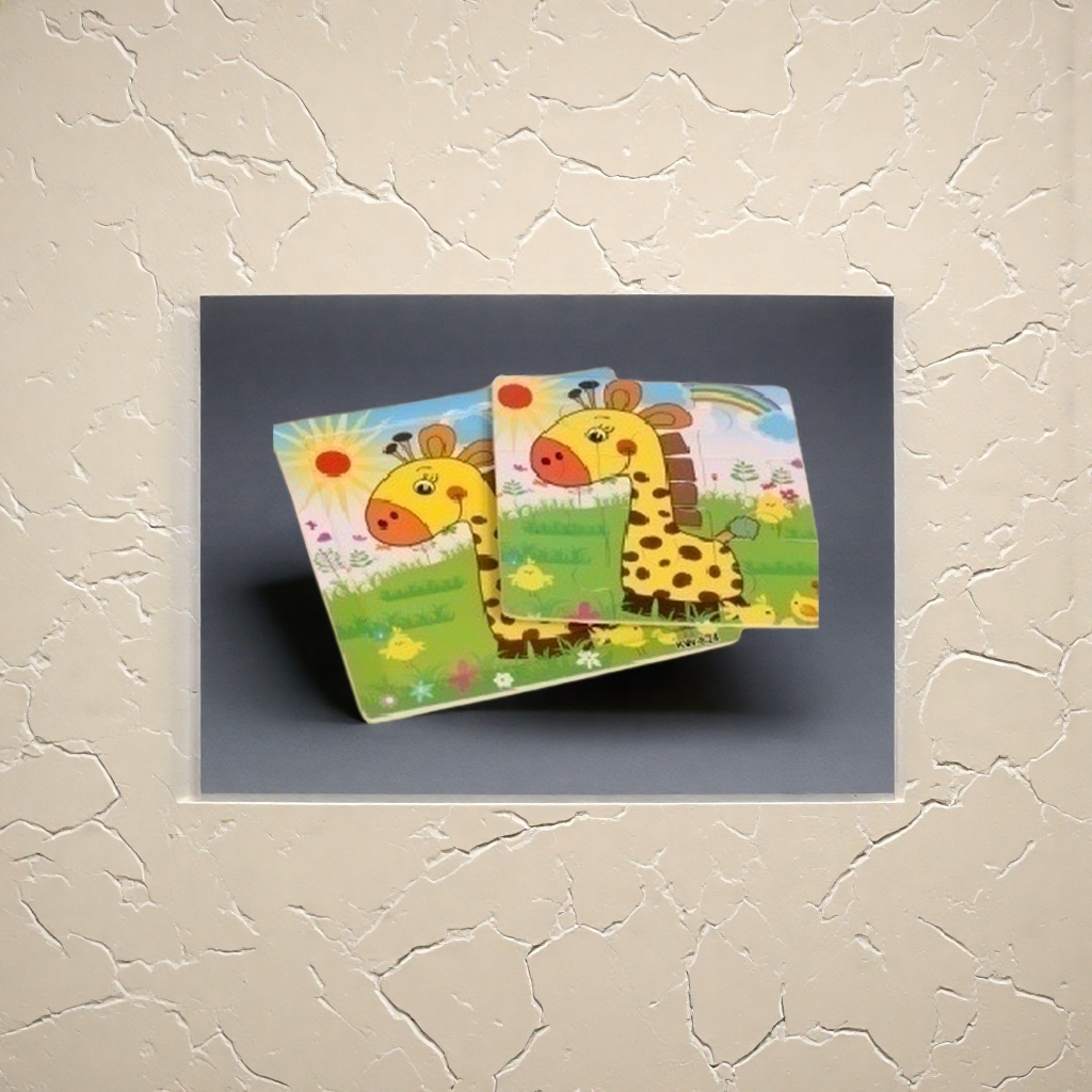 Children's educational puzzle book, colorful cartoon giraffe pattern thick cardboard, safe and non-toxic details Picture