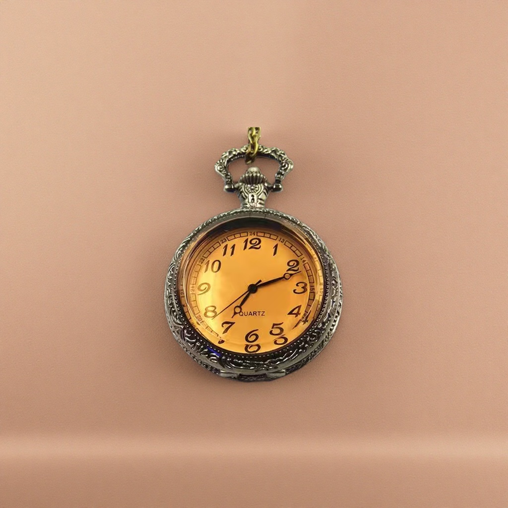 复古银色怀表机械手动上链男士女士通用 pocket watch