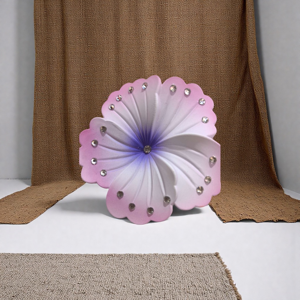 Pink gradient purple flower hairpin, a sweet and simple Korean-style headwear for women details Picture