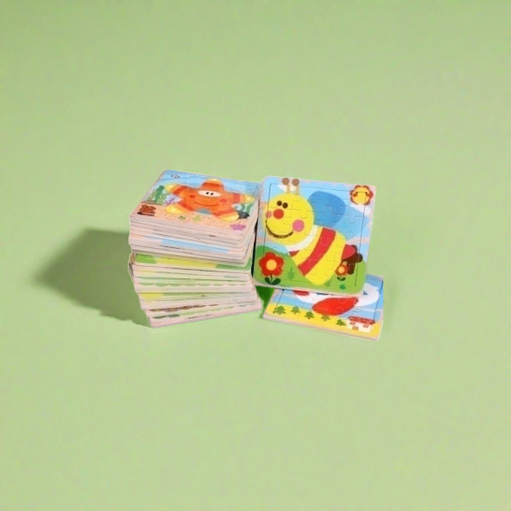Colorful children's jigsaw puzzle toys with wooden safety rounded corners for educational early education and parent-child interaction details Picture