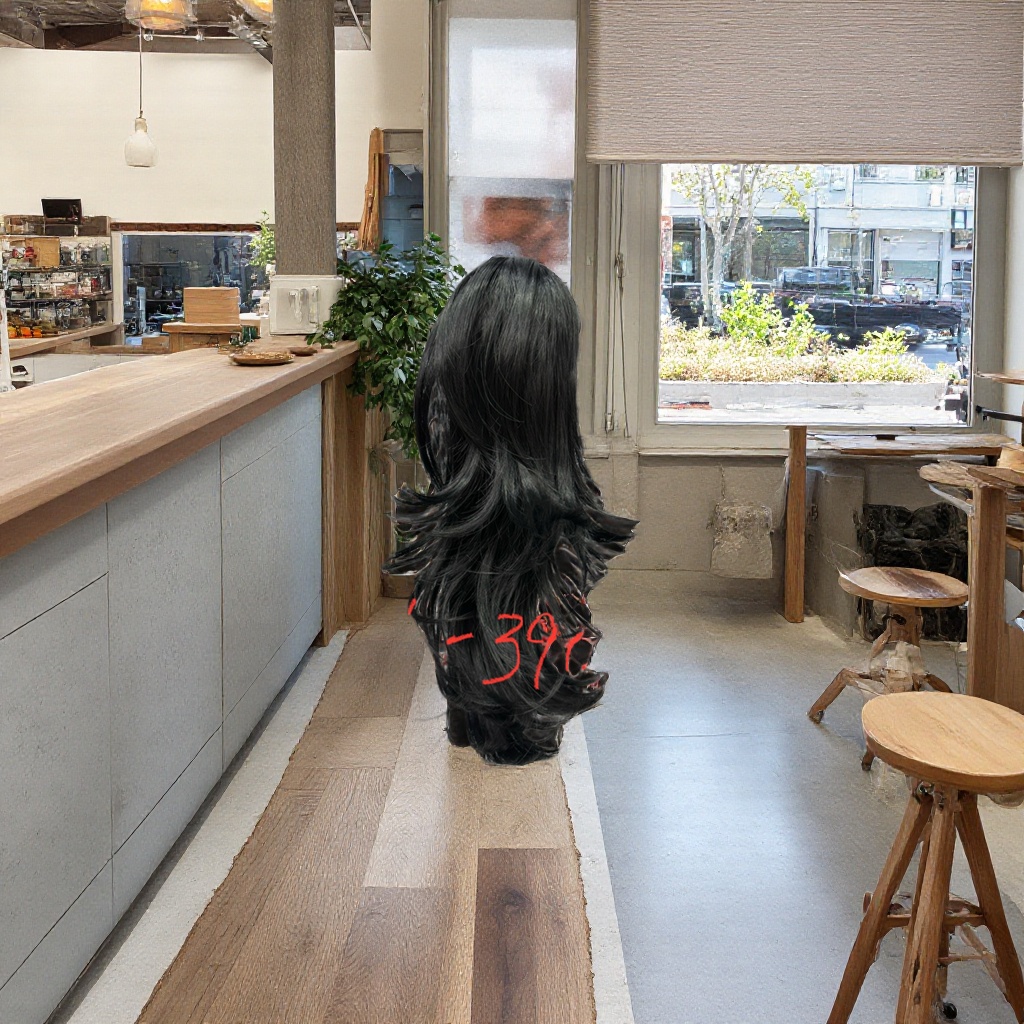 The black long-haired faux wig naturally drape, is breathable, light and comfortable Application Scenario