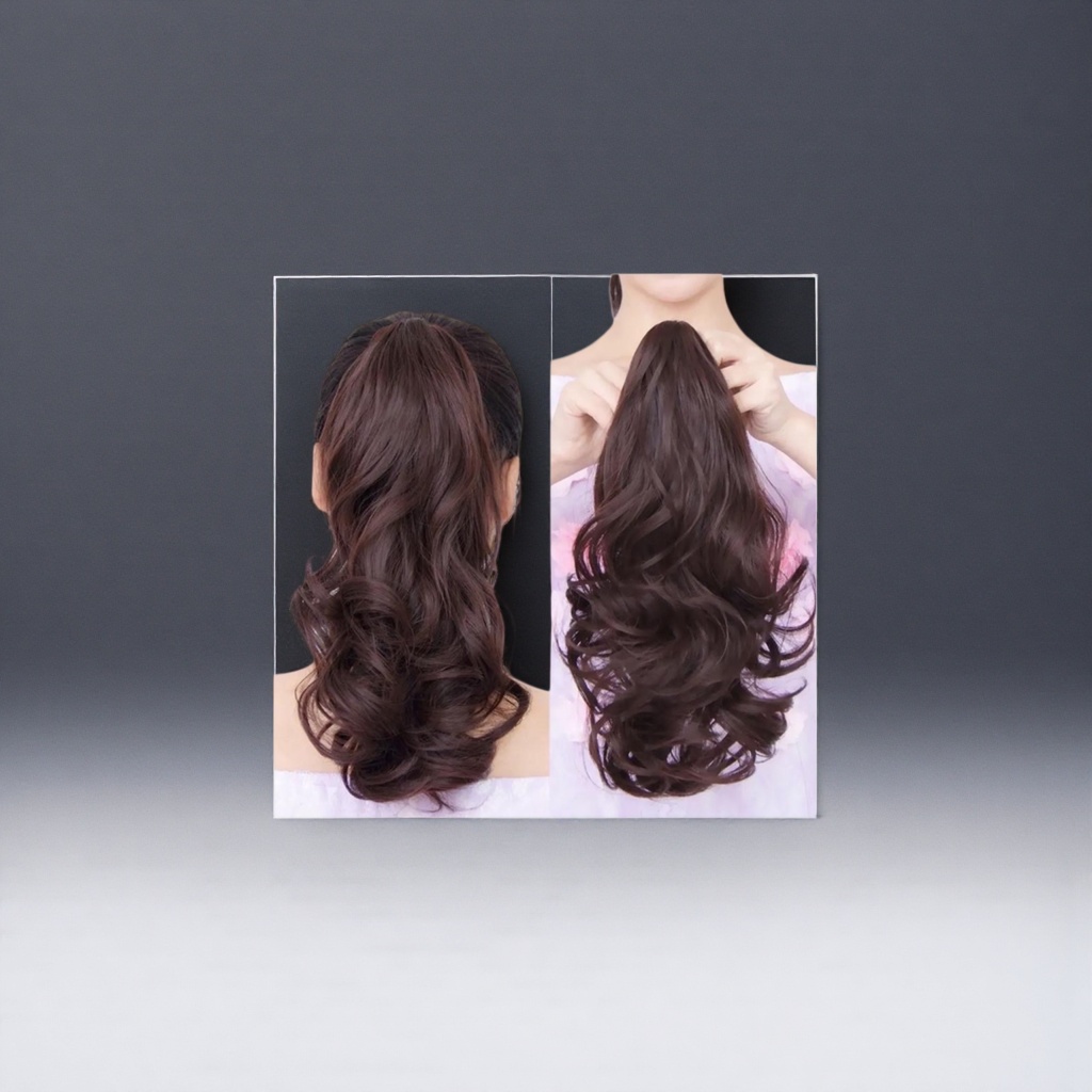 The brown curly ponytail wig simulates the natural, fluffy and breathable nature of real human hair Specification image