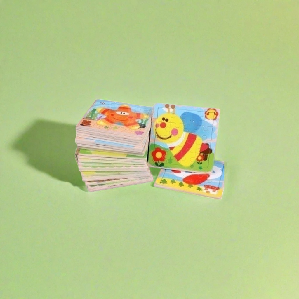 Colorful children's wooden jigsaw puzzle toys for early education and intelligence, 36 pieces with rounded corners, safe details Picture