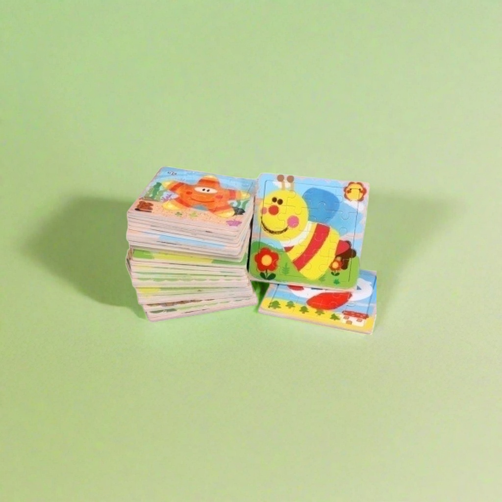 Colorful children's wooden jigsaw puzzle toys for early education and intelligence, 36 pieces with rounded corners, safe Specification image