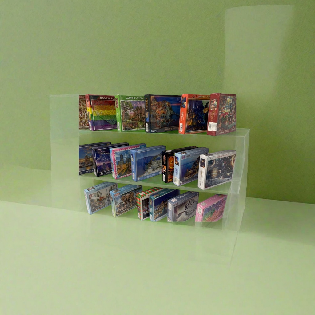 Colorful jigsaw puzzle box, children's educational toy creative assembly storage box details Picture