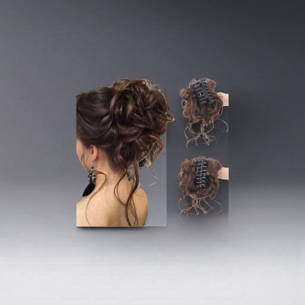 Brown curly hair clip hair accessory, fashionable and simple, large hair clip for women details Picture