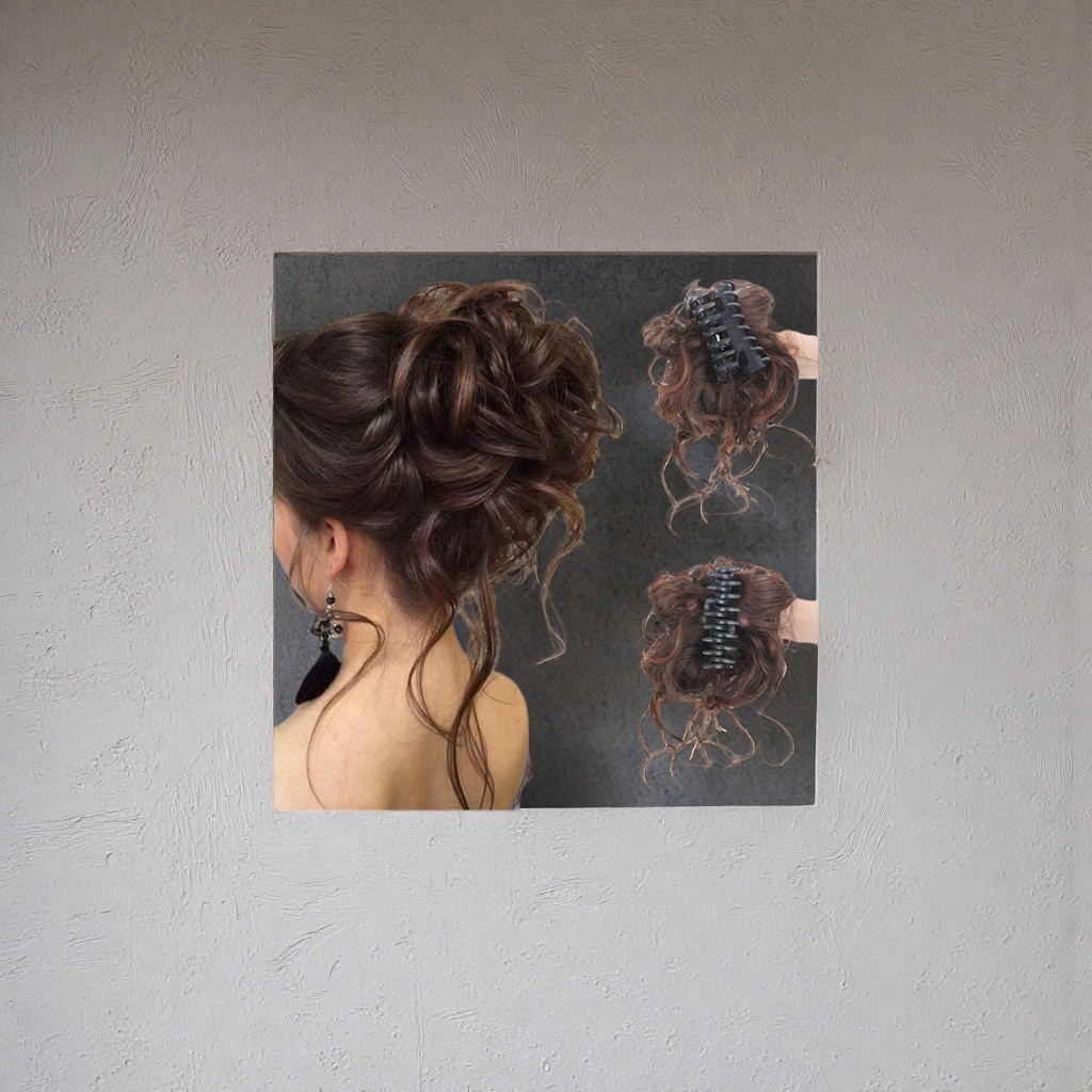 Brown curly hair clip hair accessory, fashionable and simple, large hair clip for women Application Scenario