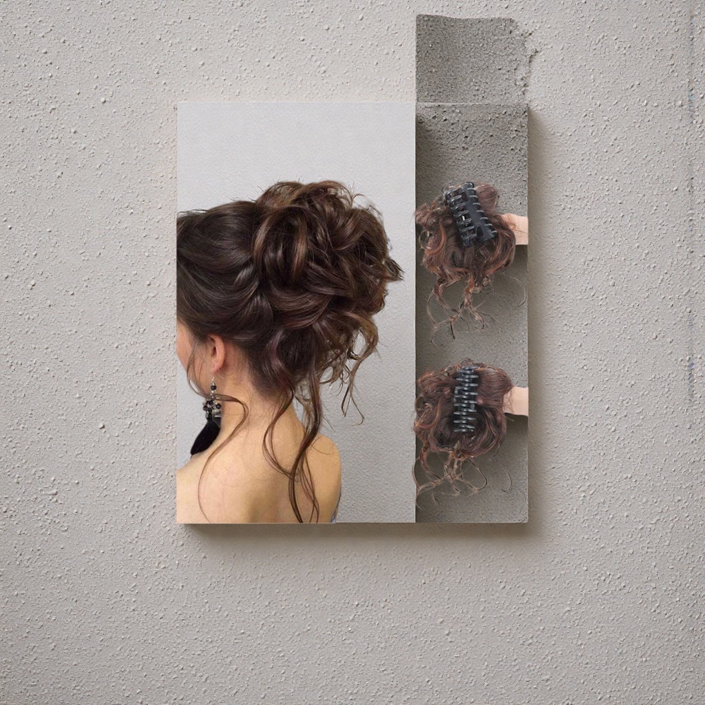 Brown curly hair clip hair accessory, fashionable and simple, large hair clip for women Specification image