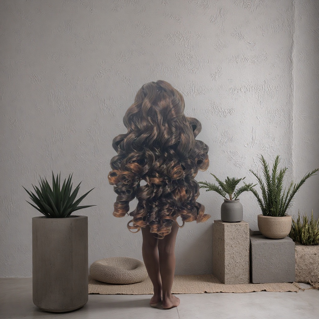 Brown curly hair wig pieces with natural and fluffy bangs are ready to wear without cutting Application Scenario