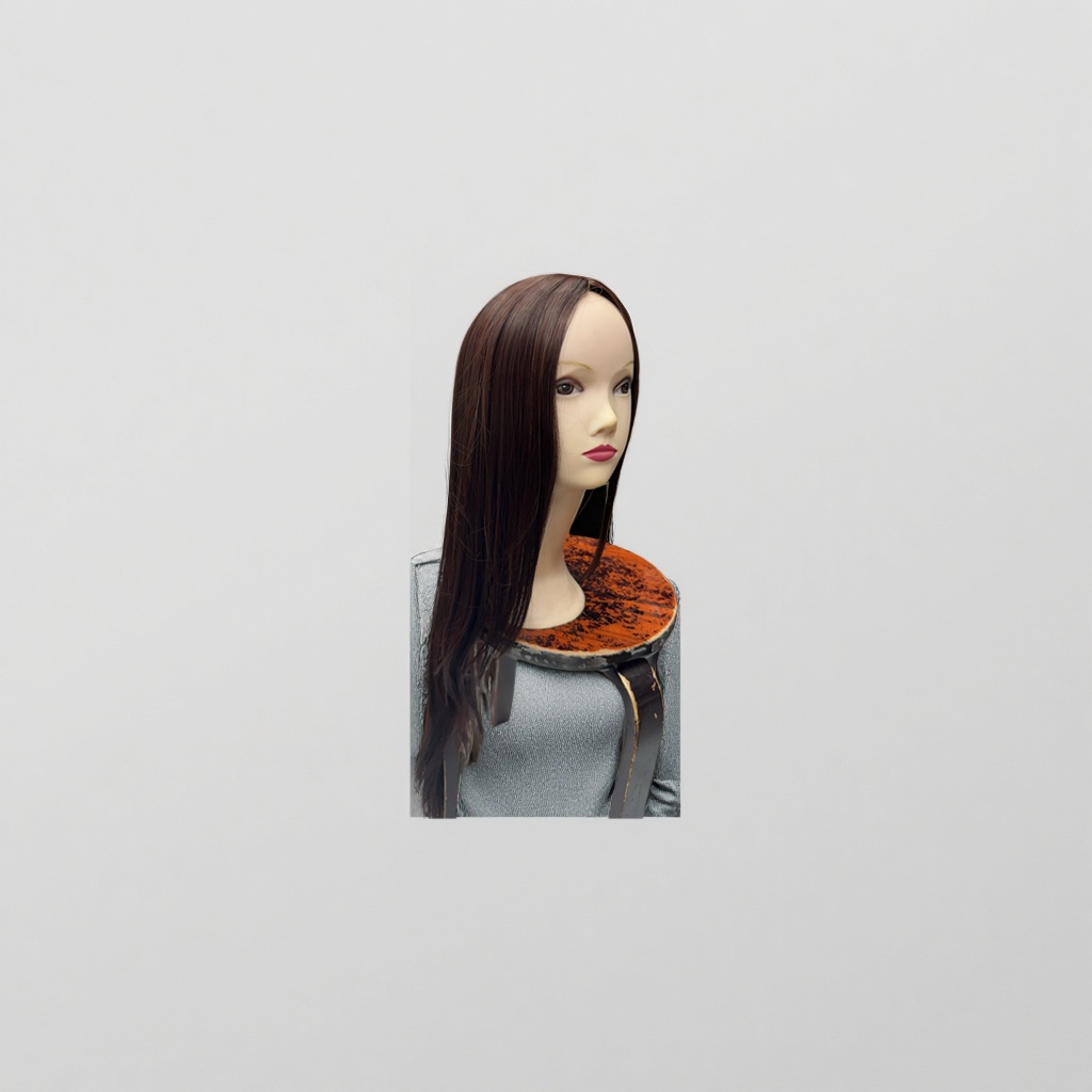 Brown long straight hair wig, Jurchen hair, high-temperature silk, no need for perming, natural drape Application Scenario