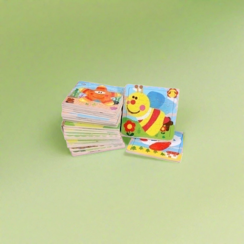 Colorful children's jigsaw puzzle toys, made of wood, smooth and unpainted, safe and suitable for children aged 1-3, for family parent-child interaction details Picture