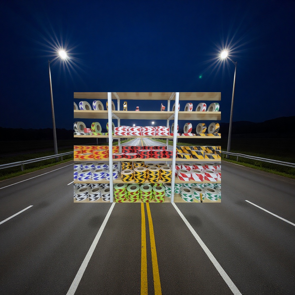 Reflective sticker rolls, 45 meters long and 5 miles wide, available in various colors for customization Application Scenario