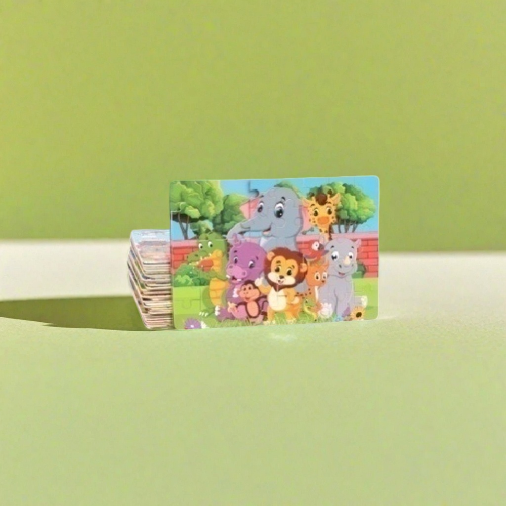 Colorful children's jigsaw puzzles with puzzle boards are safe and non-toxic for early education details Picture