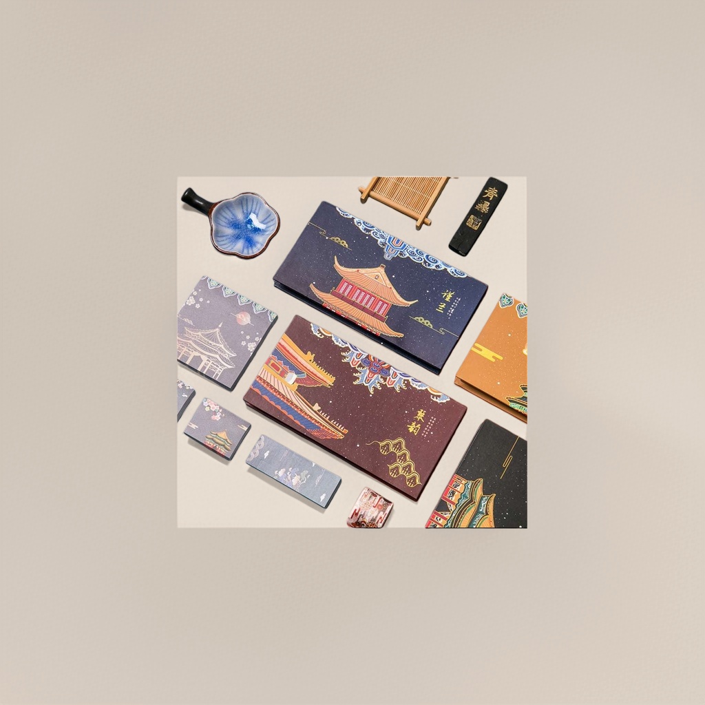 古风建筑图案文具套装 创意国风学生办公用品 details Picture