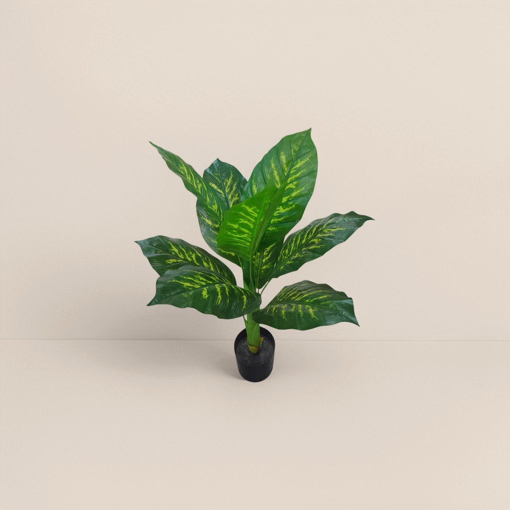 绿黄斑纹仿真人造植物客厅阳台装饰绿植