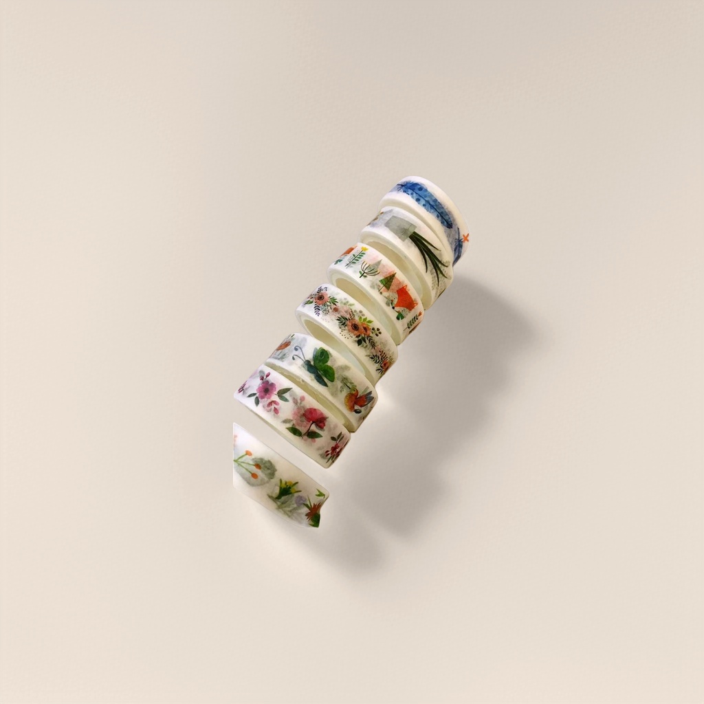 彩色花卉园艺主题胶带卷 展开图案精美实用 details Picture