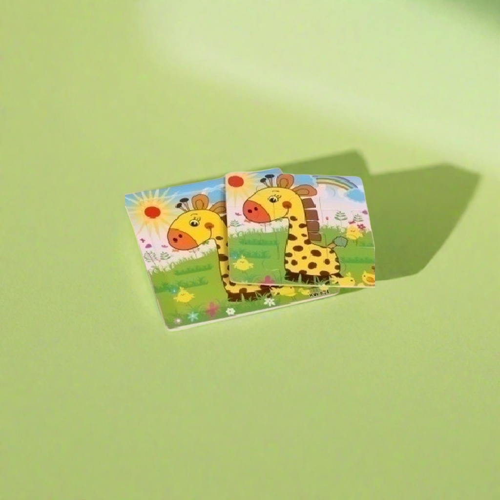 Colorful cartoon giraffe children's educational puzzle board, safe and non-toxic with rounded corners Specification image