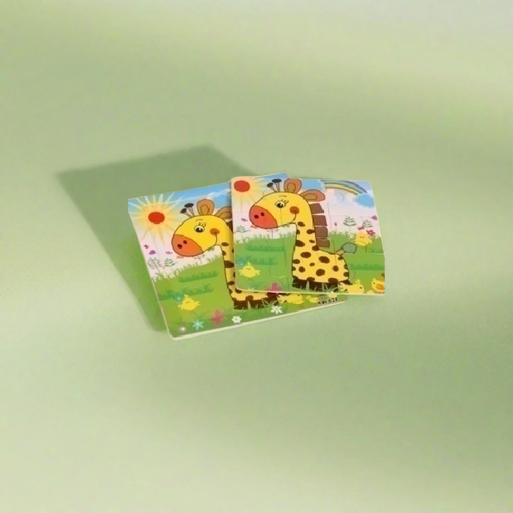 Colorful cartoon giraffe children's educational puzzle board, safe and non-toxic with rounded corners details Picture