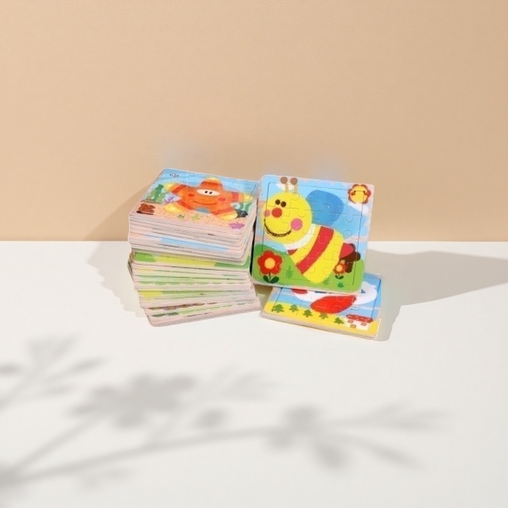 木质彩色拼图玩具宝宝抓握训练手眼协调益智教具 details Picture