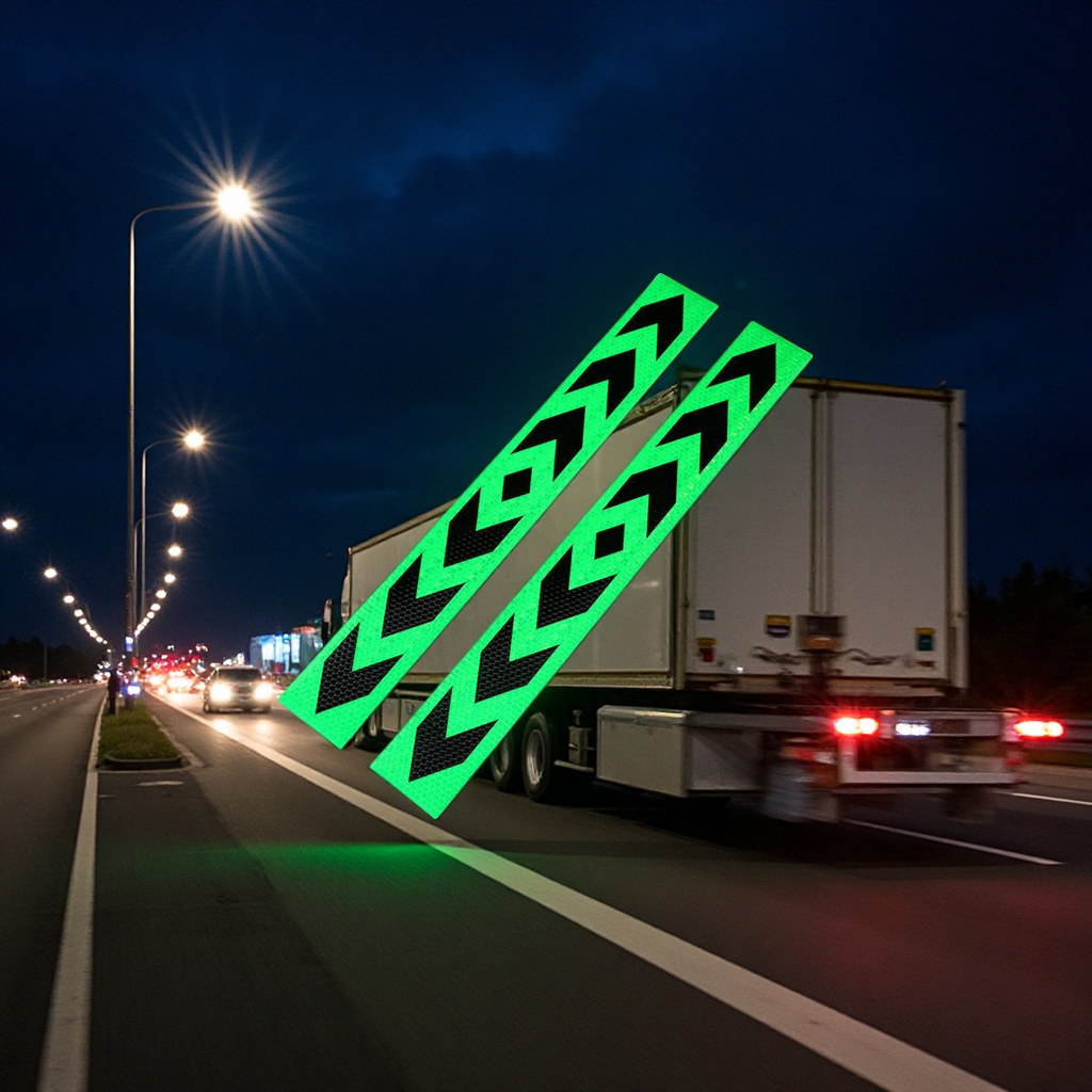 Color-guided reflective stickers, high-brightness night vision warning signs, suitable for both indoor and outdoor use, self-adhesive type Application Scenario