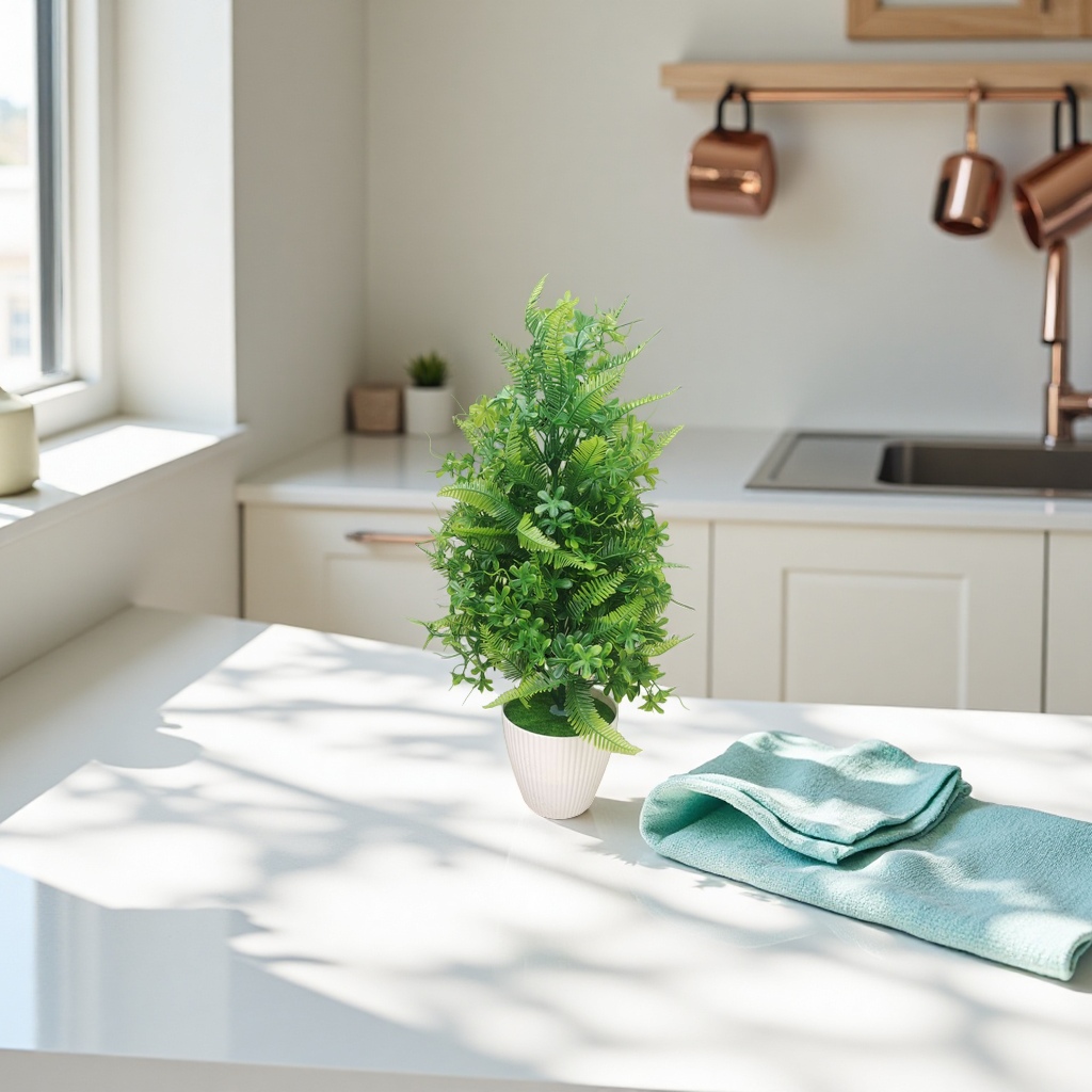 Green artificial plant potted plants for indoor decoration, living room and balcony ornaments, waterless realistic green plants Specification image