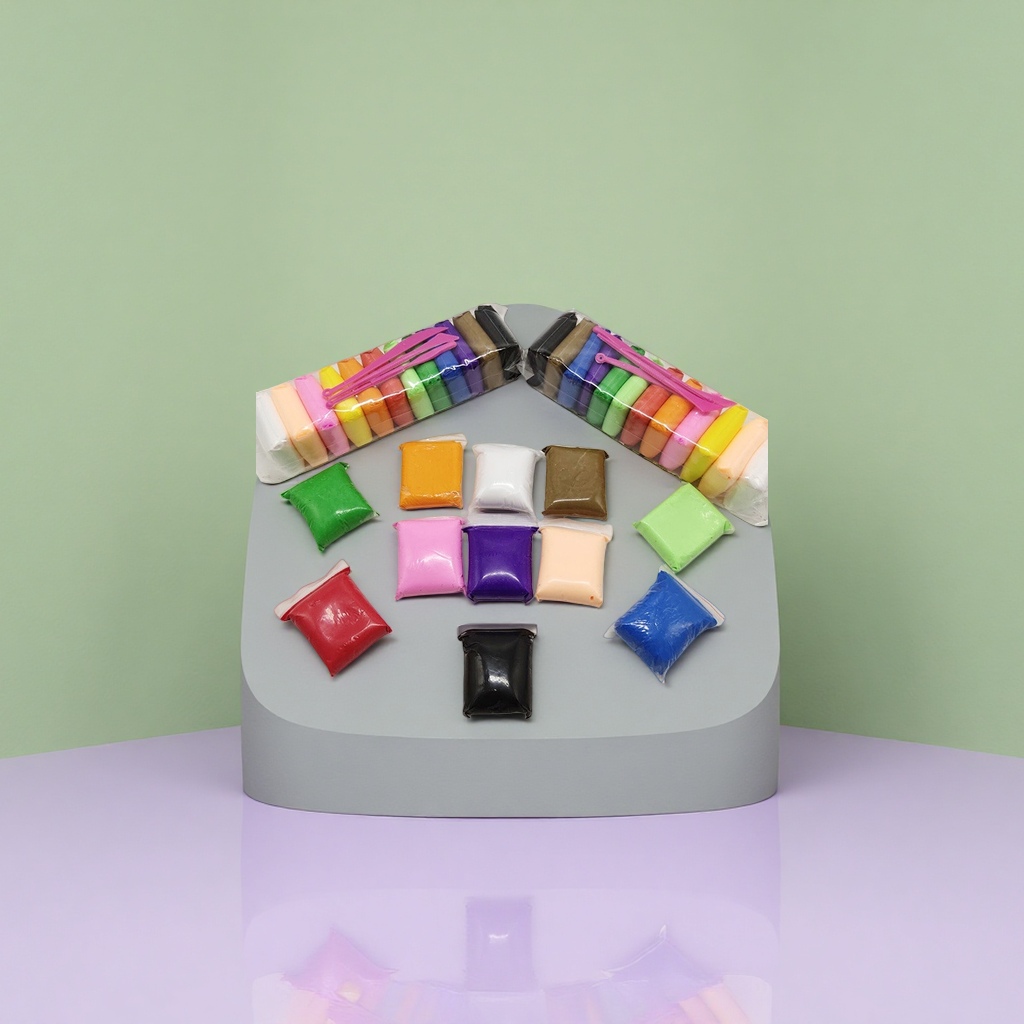 A 24-color set of soft and non-sticky colored plasticine for kindergarten art classes details Picture