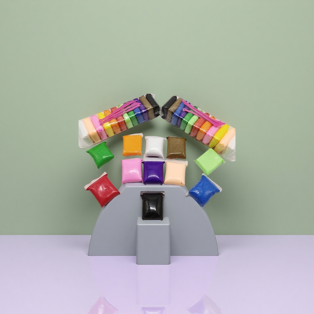 A 24-color set of soft and non-sticky colored plasticine for kindergarten art classes Specification image