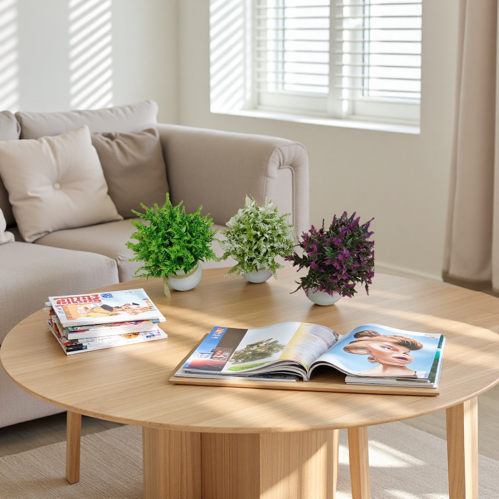 Three artificial green plant potted plants for living room, bedroom and balcony decoration, no need to water, long-lasting freshness preservation Specification image