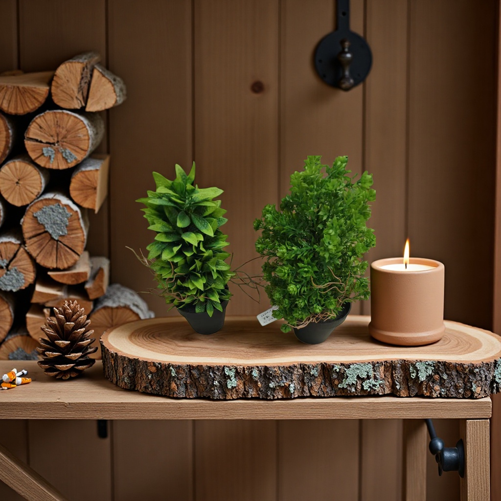Green artificial plant potted plants, artificial green plants, home decoration, living room and balcony ornaments Application Scenario
