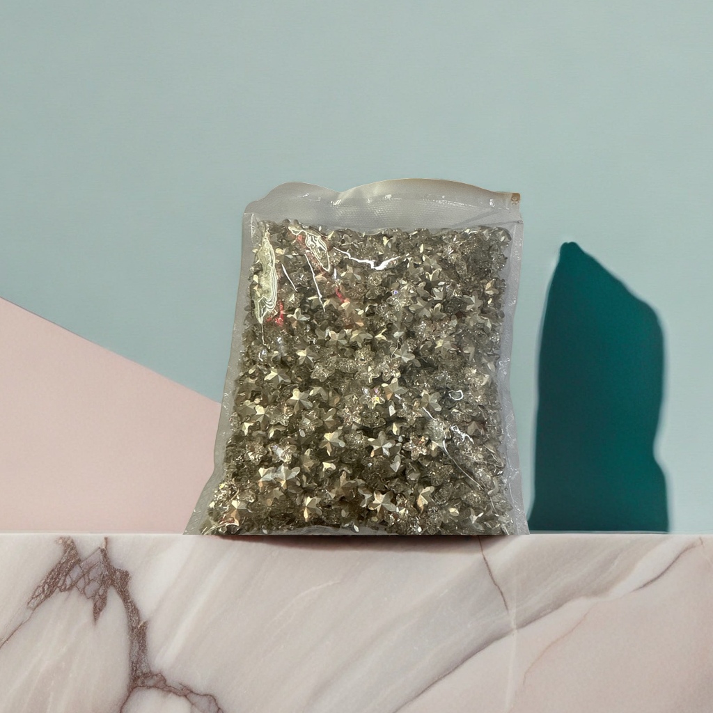 透明塑料袋装银色星星形亮片 手工DIY装饰闪粉美甲材料