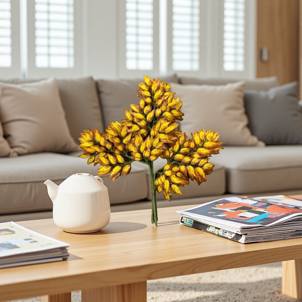 Yellow artificial flower bouquets, simulated fresh flowers, living room decorative items, home flower arrangements