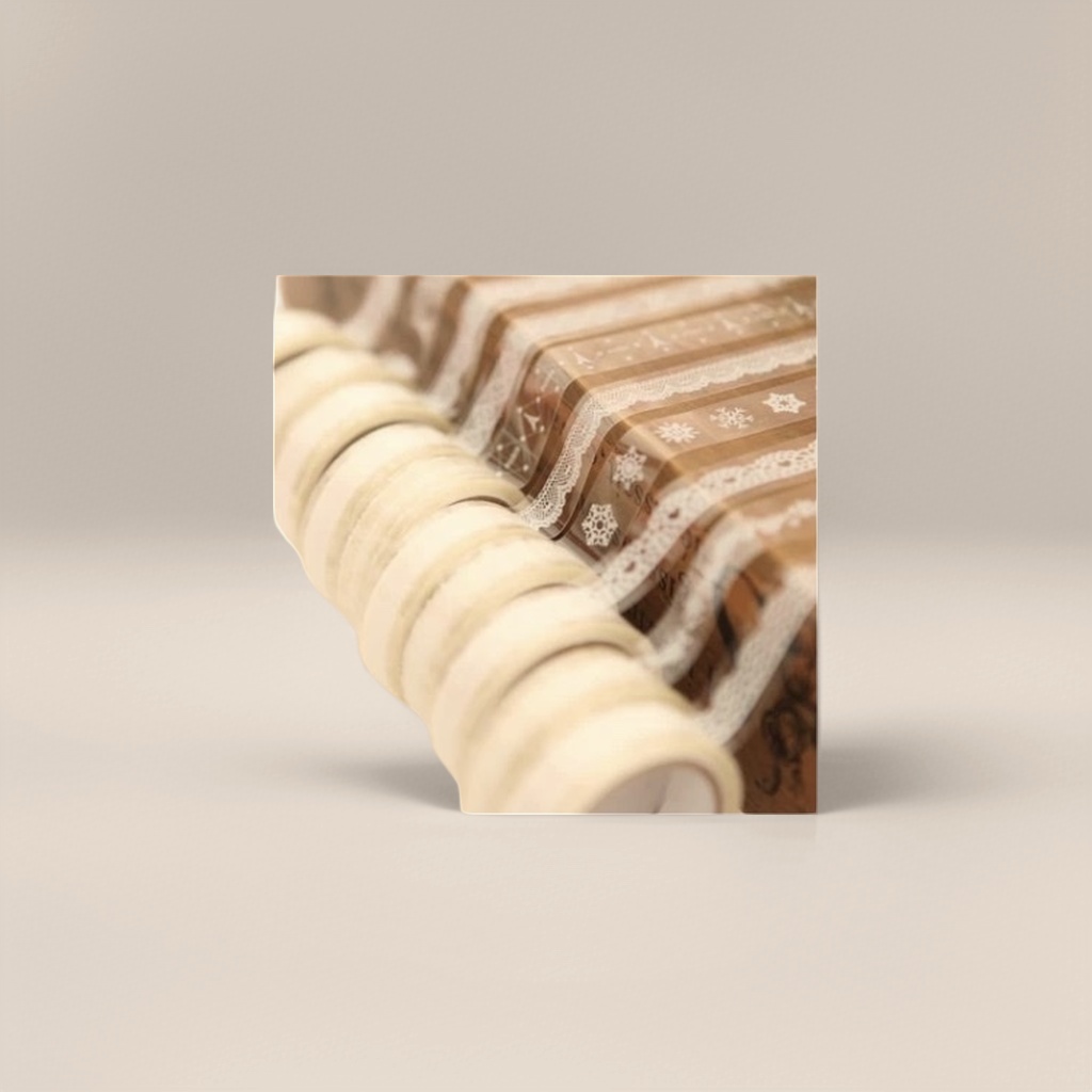 The off-white tape roll is set with packaging paper for hand-decorated sealing boxes Application Scenario